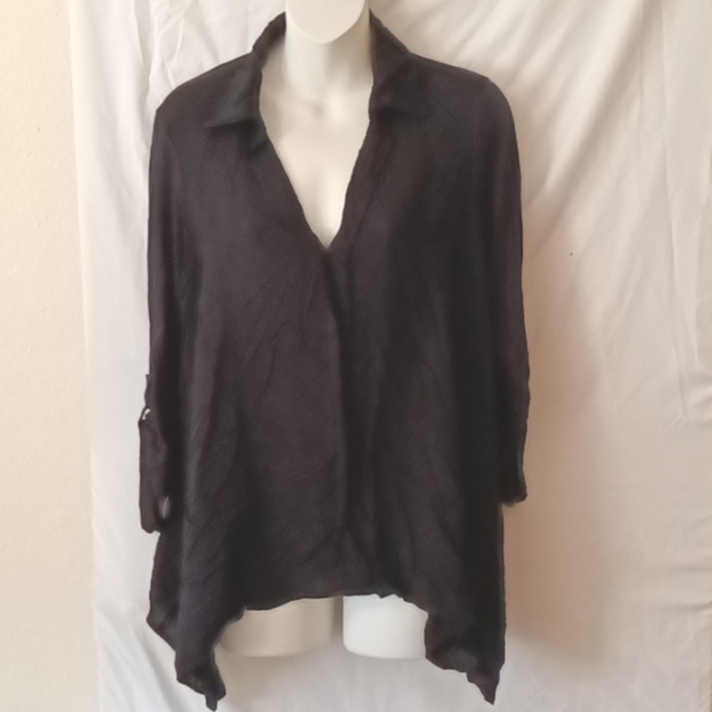 Splendid-Black Blouse with Collar